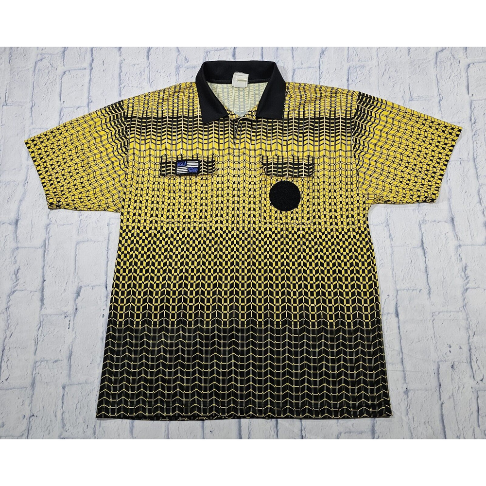 NISOA MENS SIZE XL Pro Soccer Referee Jersey Official Sports Yellow Black